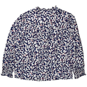 Baukjen Navy Floral Frill Blouse