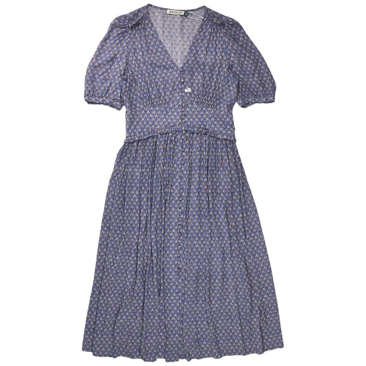 Baukjen Blue Woodblock Suzy Dress