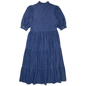 Baukjen Mid-Blue Chambray Tiered Dress