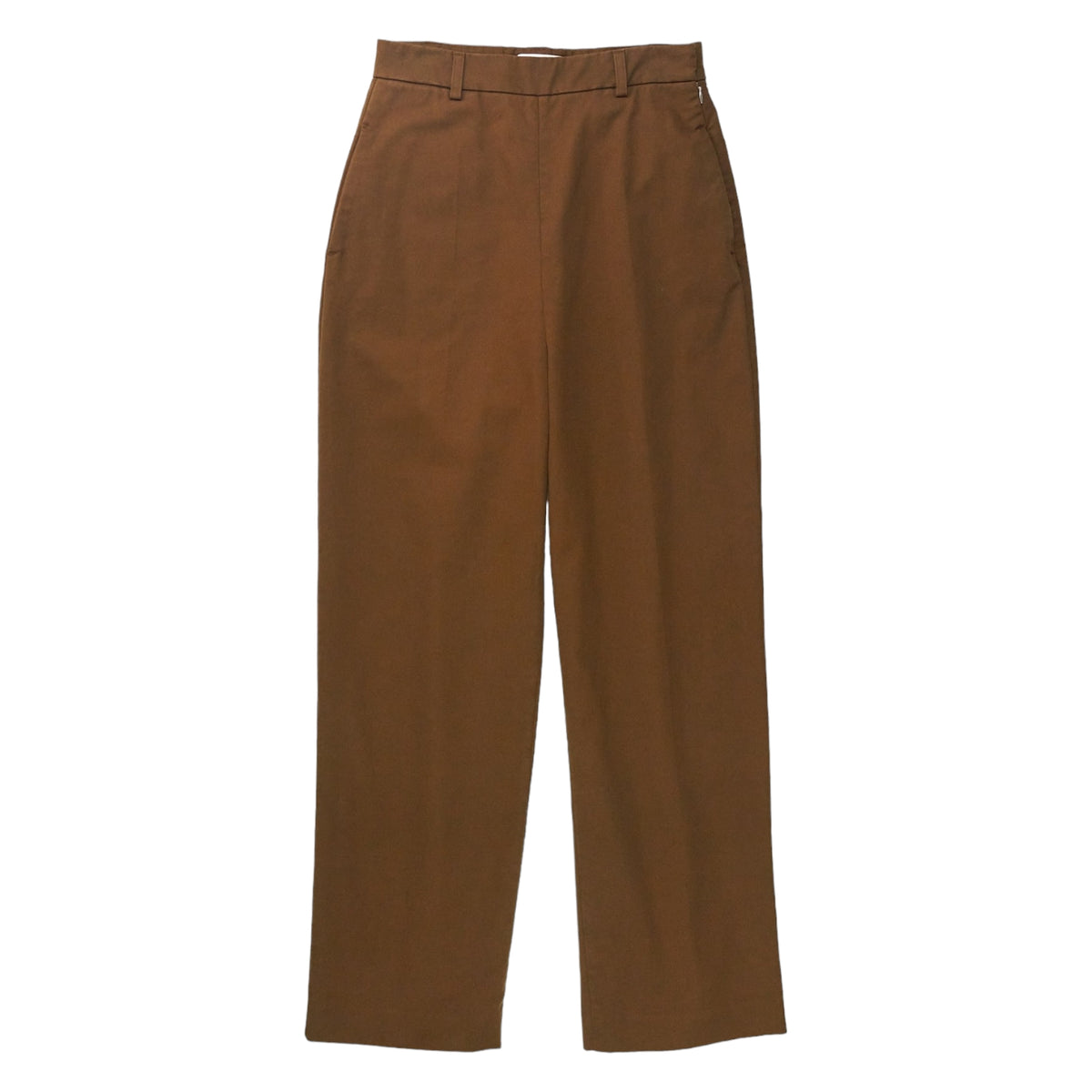 YMC Brown Flat Fronted Wide Trousers