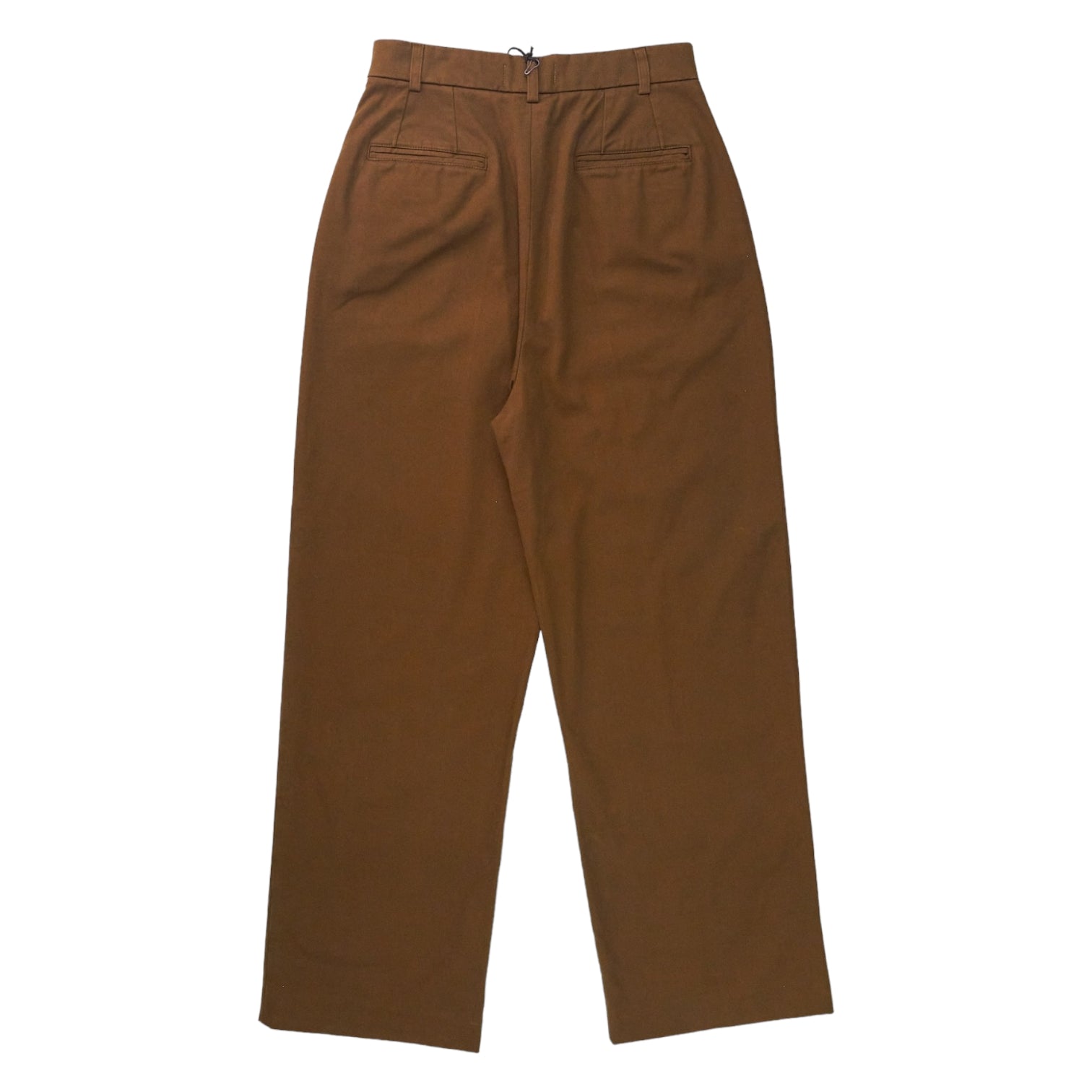 YMC Brown Flat Fronted Wide Trousers