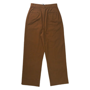 YMC Brown Flat Fronted Wide Trousers