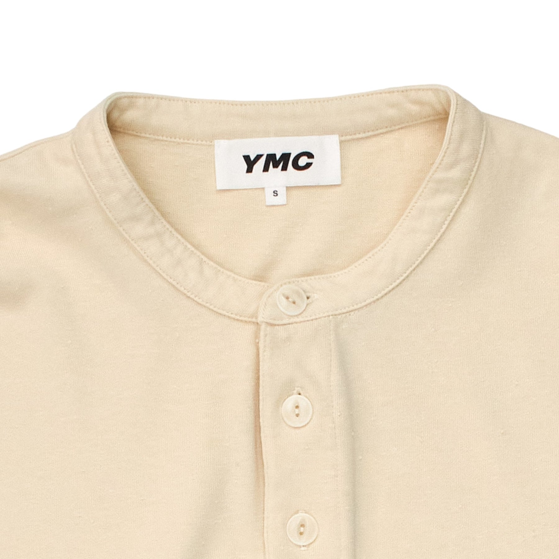 YMC Cream Collarless Jersey T-Shirt