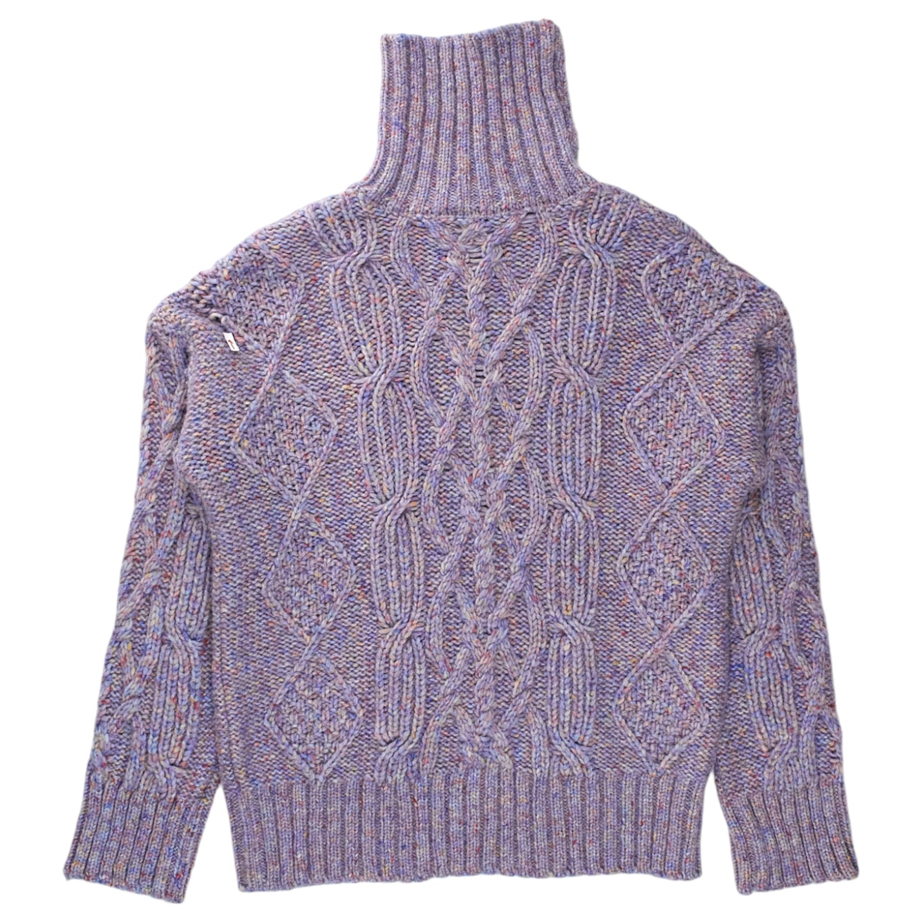 YMC Lilac/Multi Cable Roll Neck Jumper