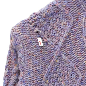 YMC Lilac/Multi Cable Roll Neck Jumper