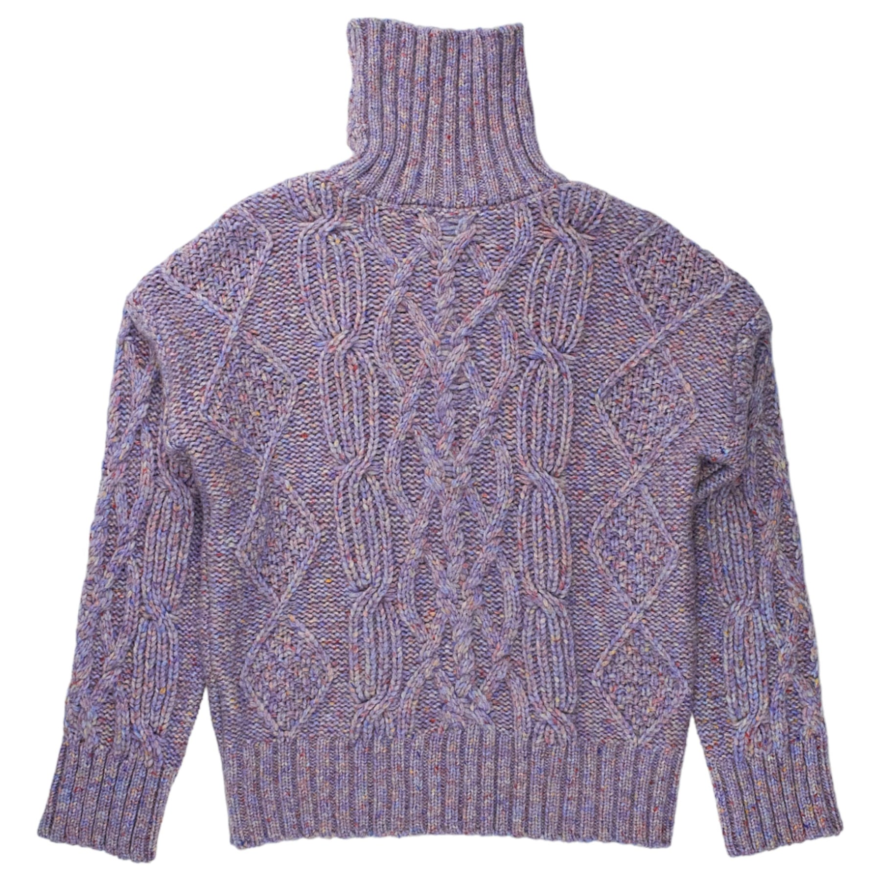 YMC Lilac/Multi Cable Roll Neck Jumper