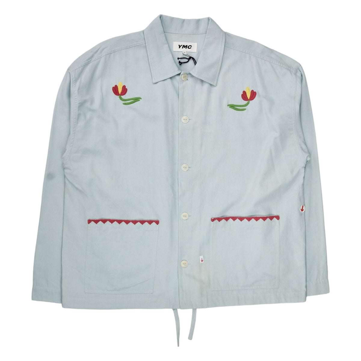 YMC Indigo Bleach Embroidered Shirt