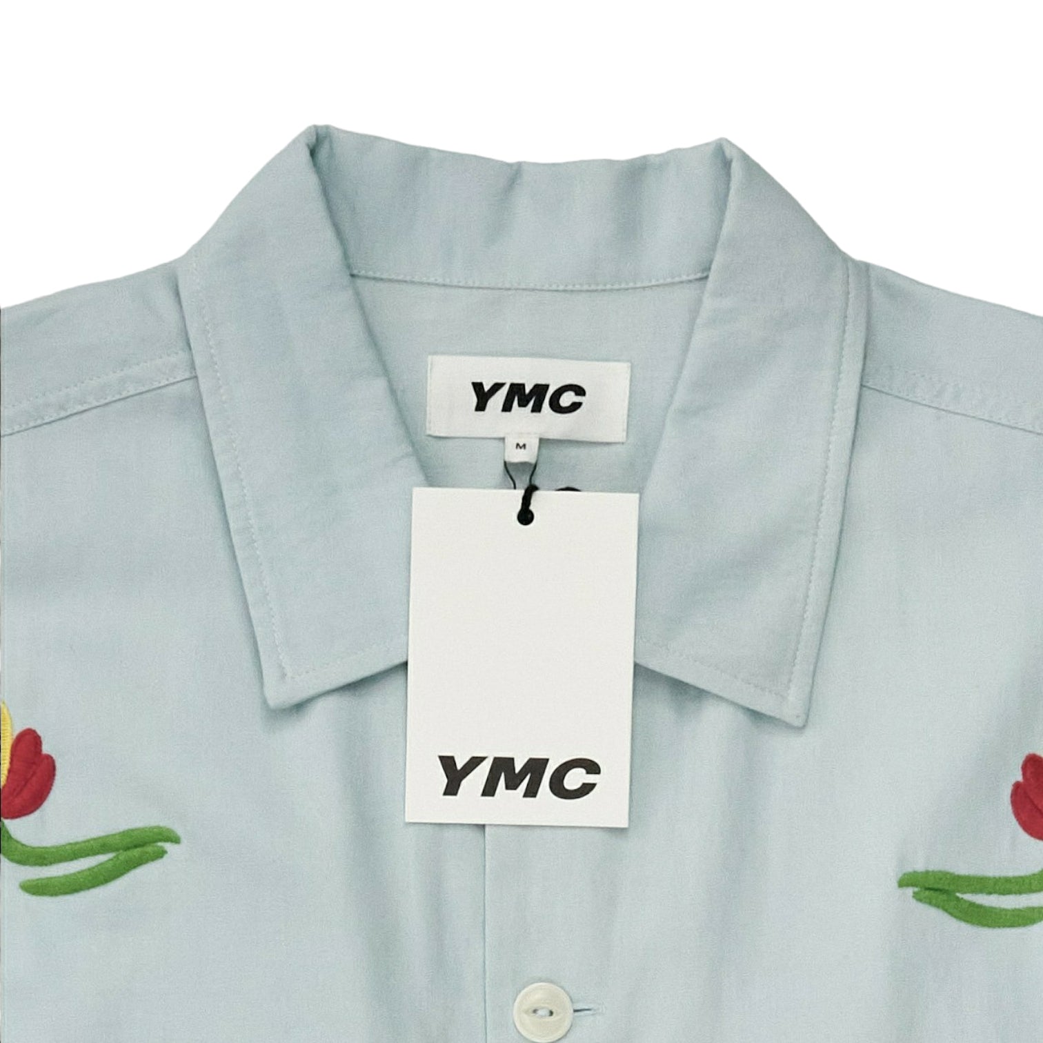 YMC Indigo Bleach Embroidered Shirt