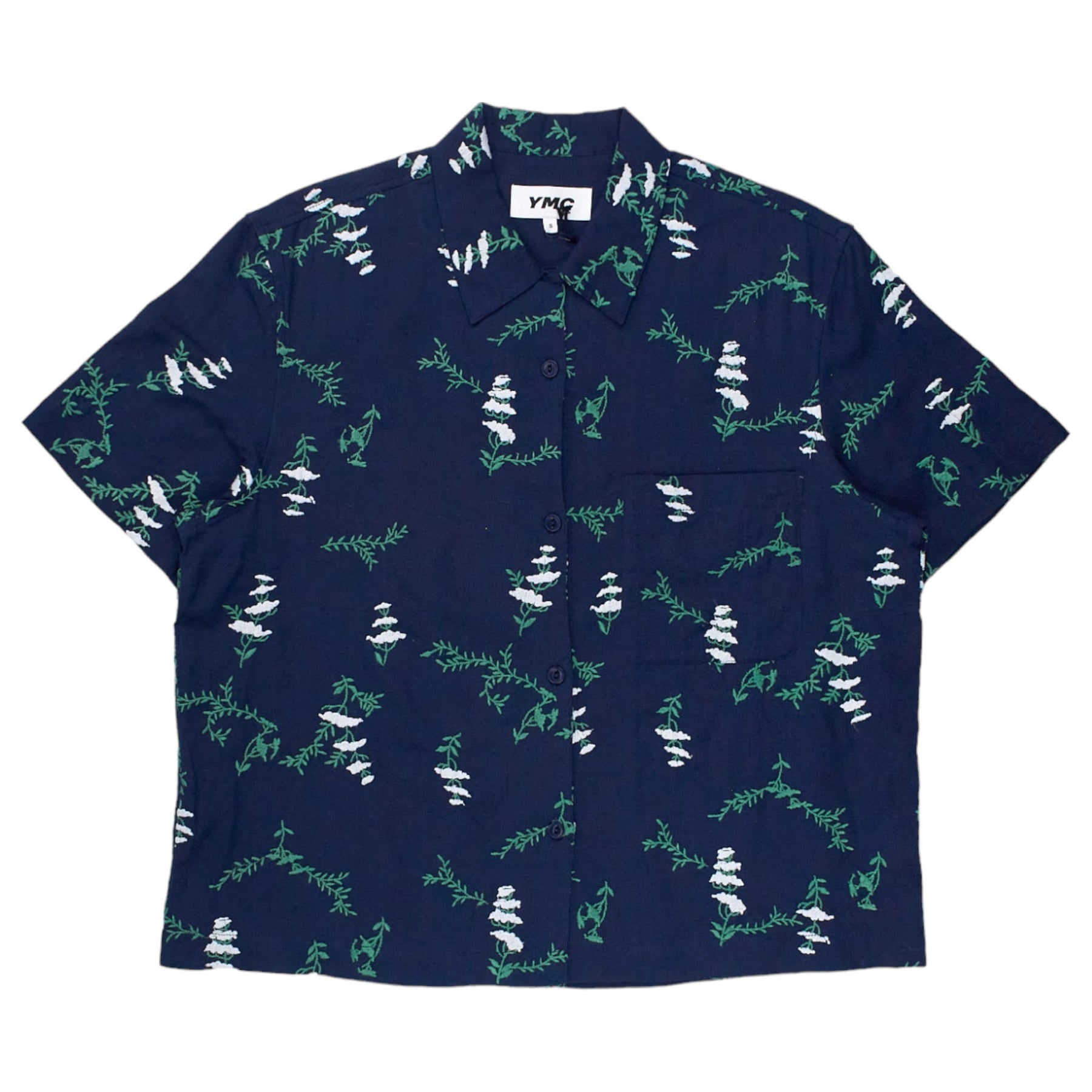 YMC Navy Vegas Embroidered Shirt