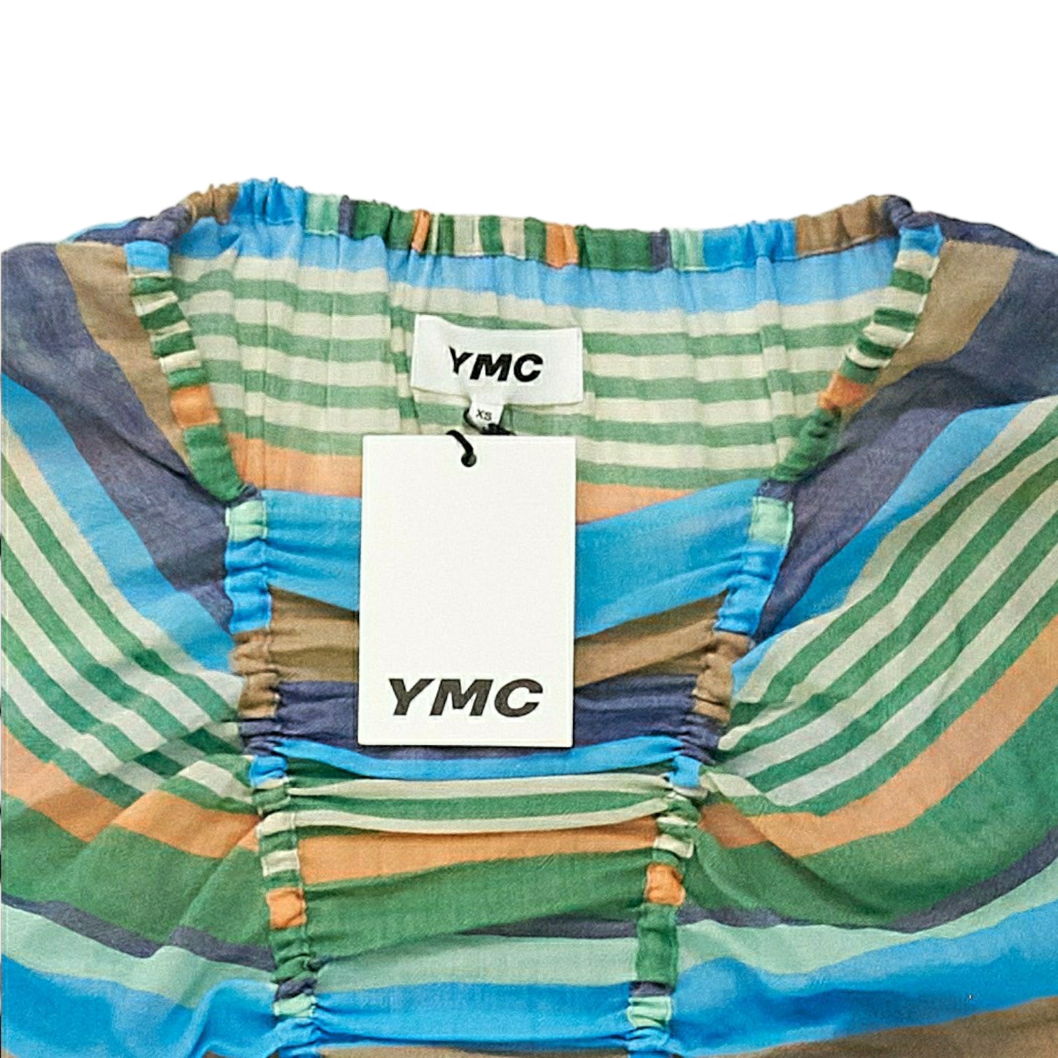 YMC Blue/Multi Ruched Dress