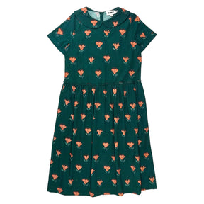 YMC Green Floral Drop Waist Dress