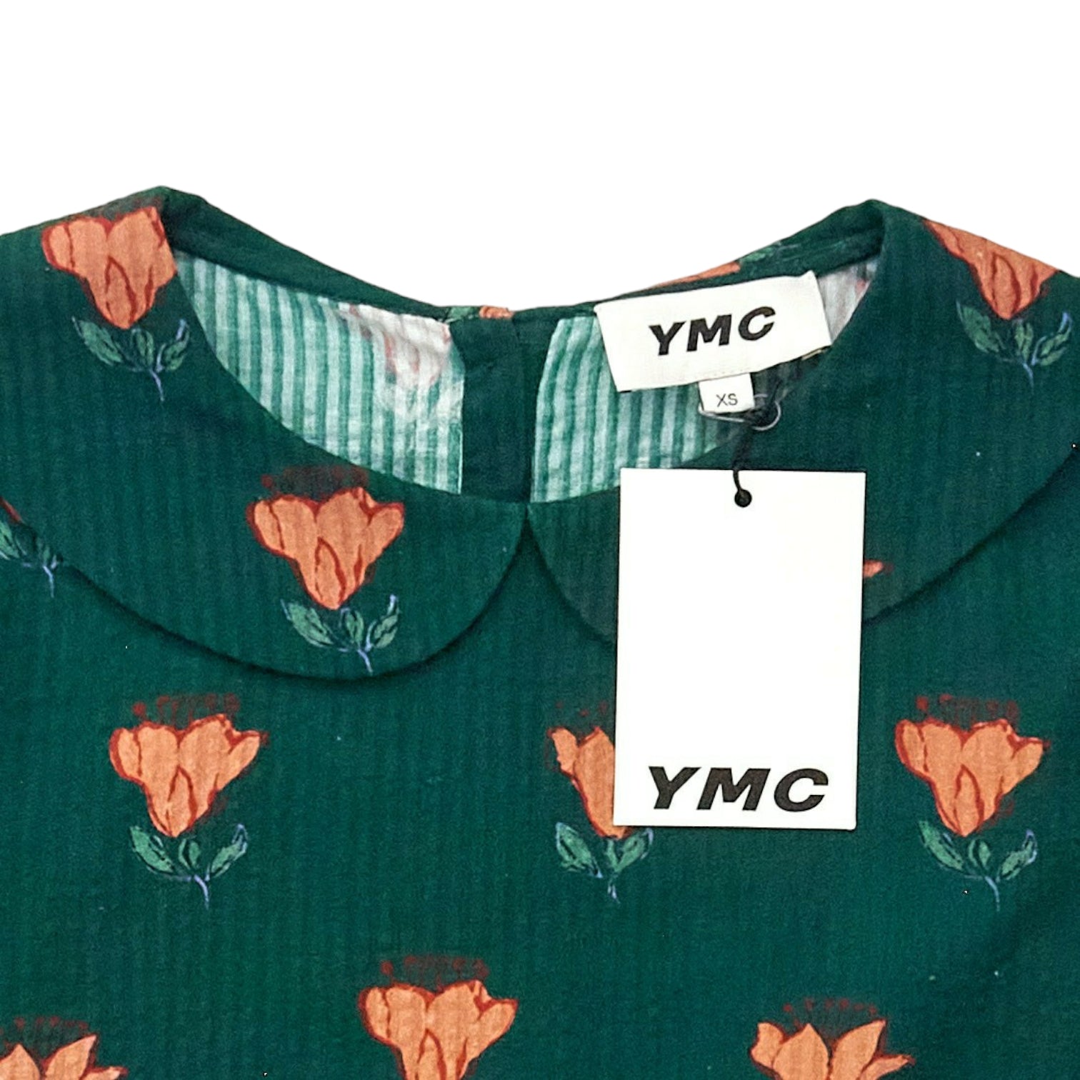 YMC Green Floral Drop Waist Dress