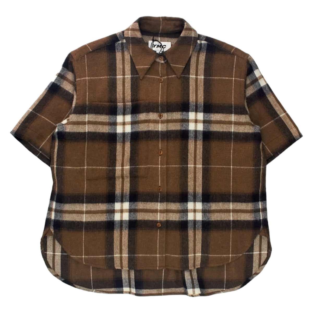 YMC Brown Plaid Flannel Shirt