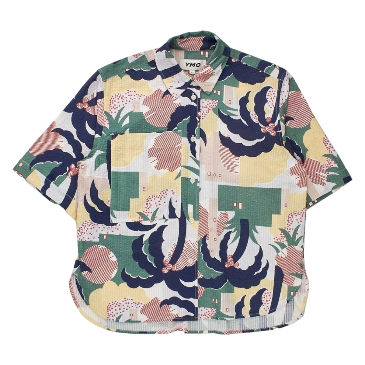 YMC Green/Multi Seersucker Shirt