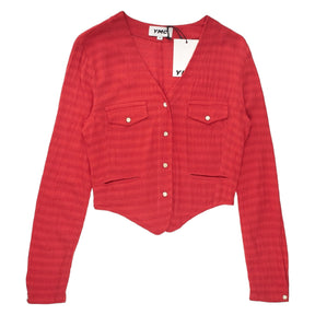 YMC Red Seersucker Top