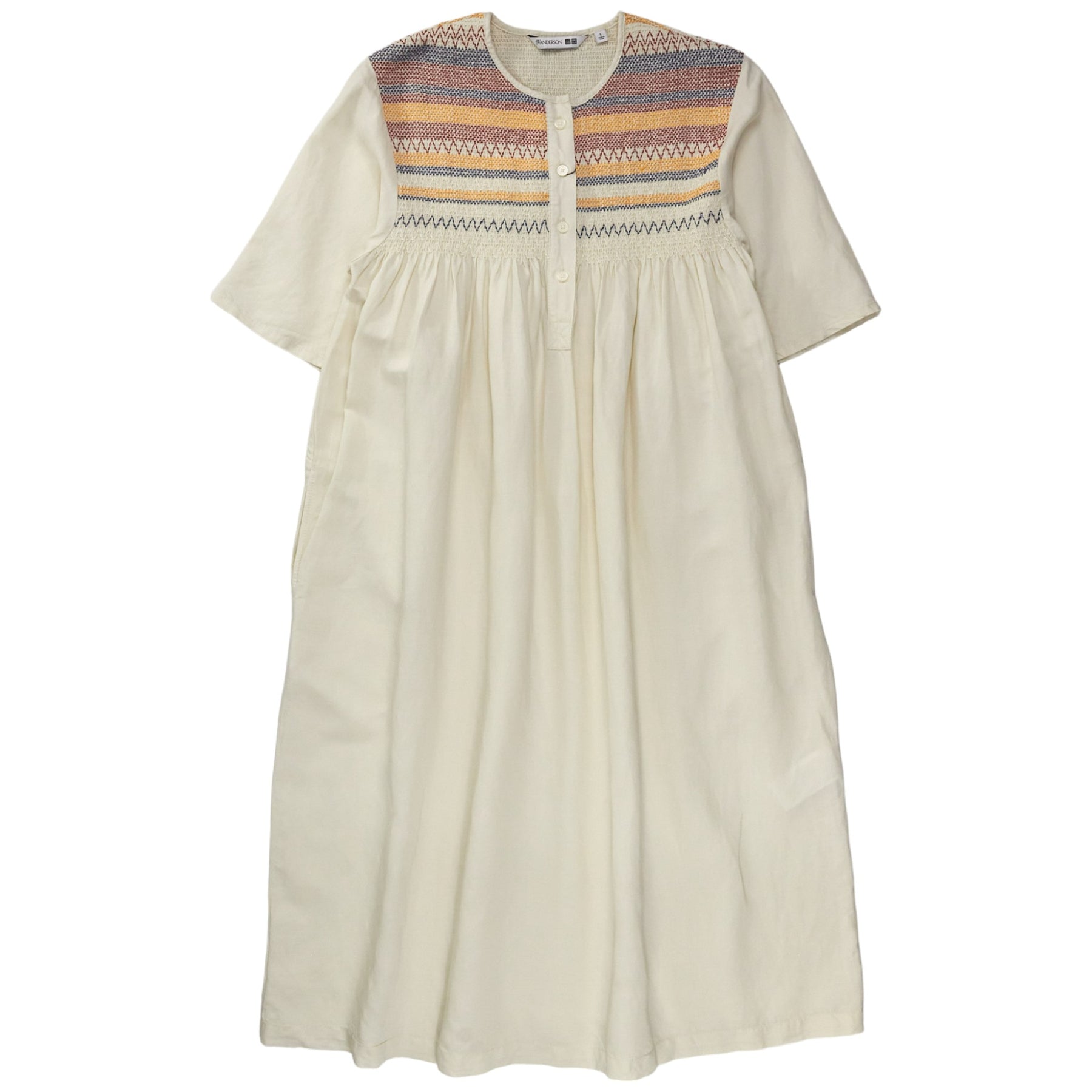 JWA X UNIQLO Cream Smock Dress