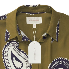 Sunset Lover Olive Paisley Dali Shirt