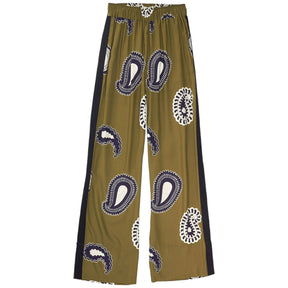 Sunset Lover Olive Paisley Dali Silk Pant