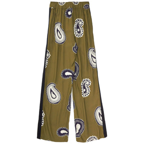 Sunset Lover Olive Paisley Dali Silk Pant