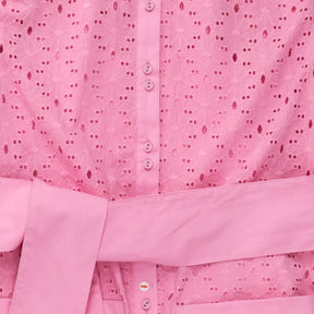 Sunset Lover Pink Broderie Shirt Dress