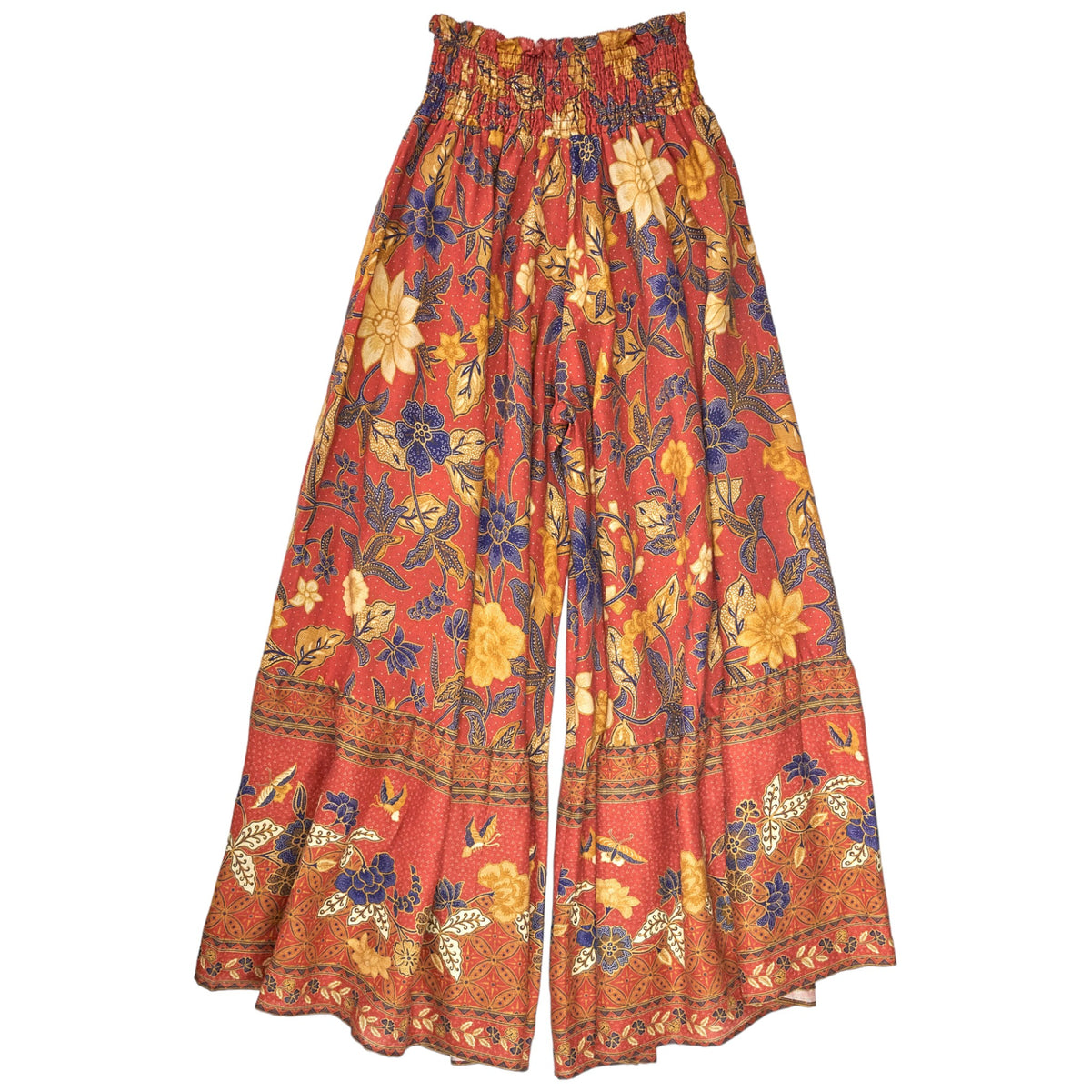 Tigerlily Red Floral Linen Trousers