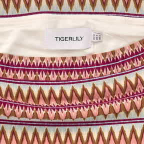 Tigerlily Wine/Multi Stretchy Midi Skirt