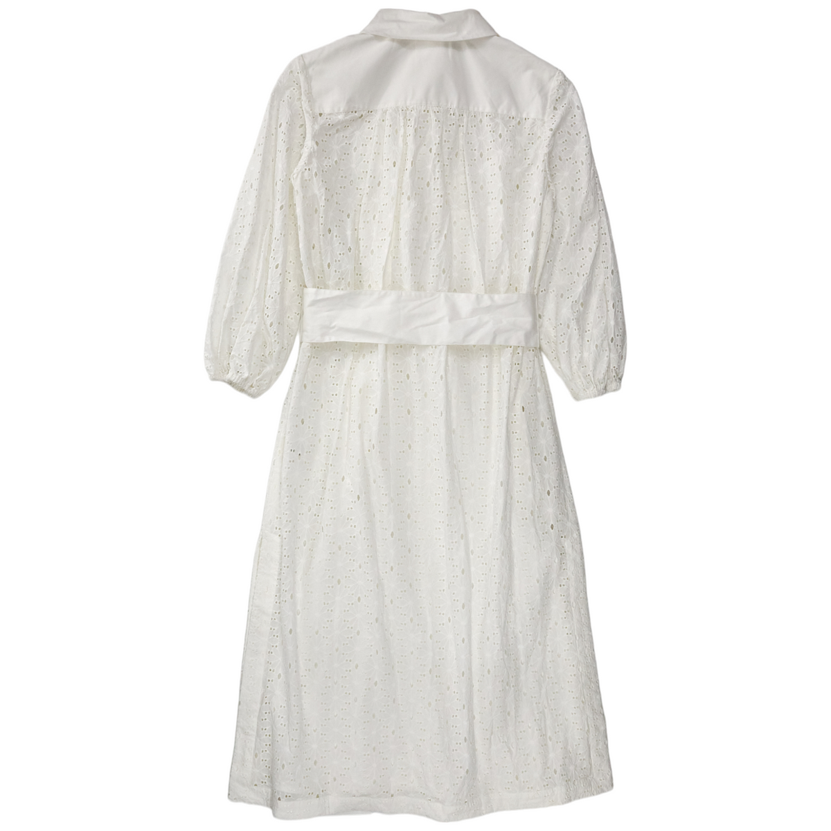 Sunset Lover White Broderie Shirt Dress