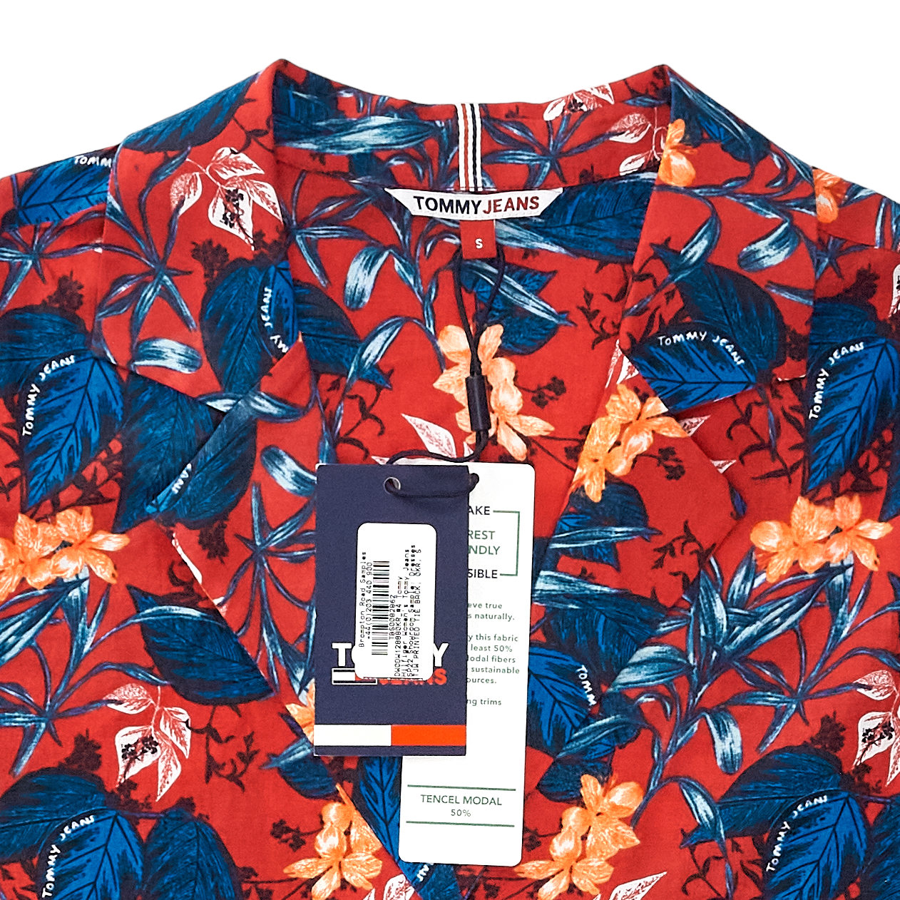 Tommy Jeans Red/Multi Hawaiian Shirt