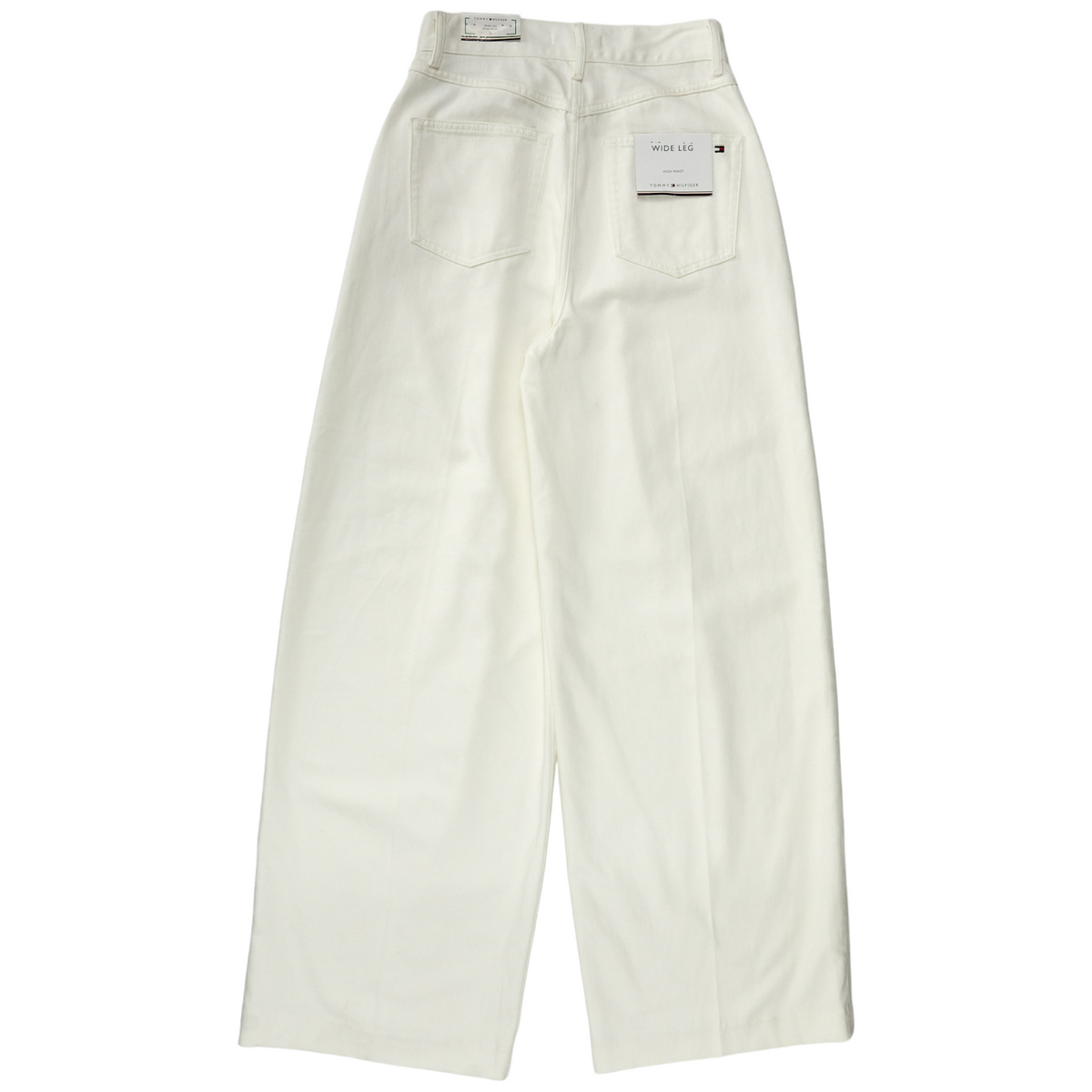 Tommy Hilfiger White Wide Leg Pleated Jeans