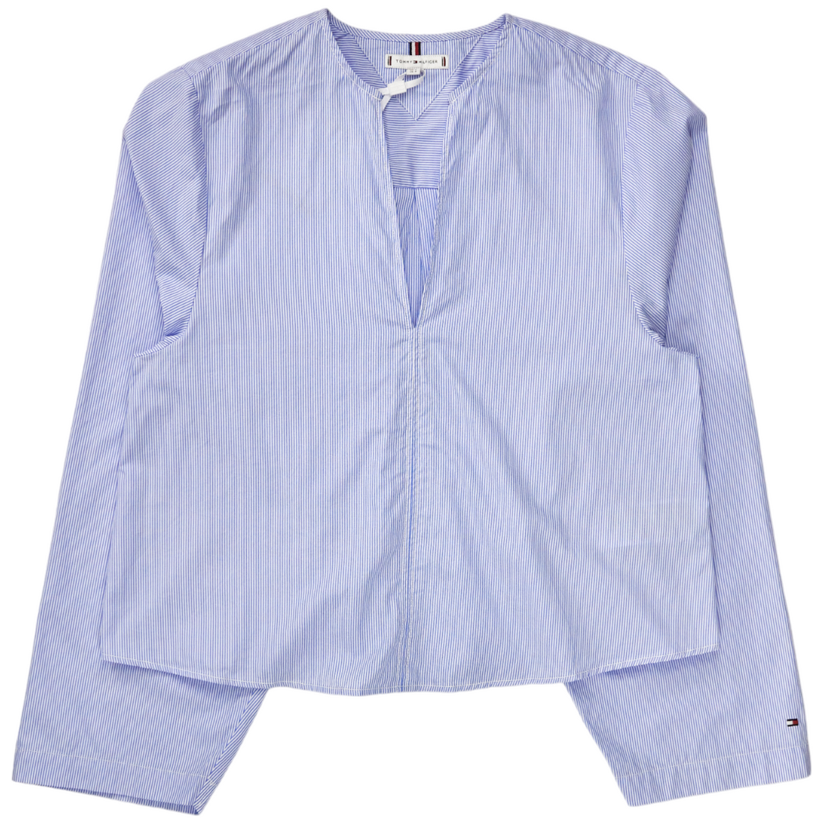 Tommy Hilfiger Blue/Stripe V-Neck Blouse