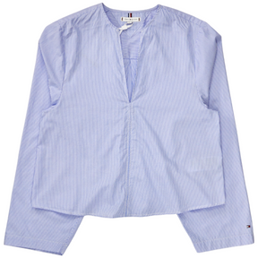 Tommy Hilfiger Blue/Stripe V-Neck Blouse