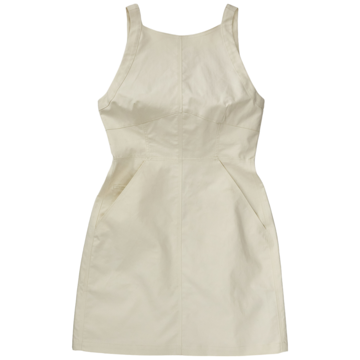 Calvin Klein Ivory Frayed Cargo Mini Dress