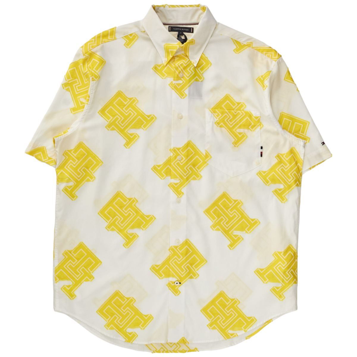 Tommy Hilfiger White/Yellow Monogram Shirt