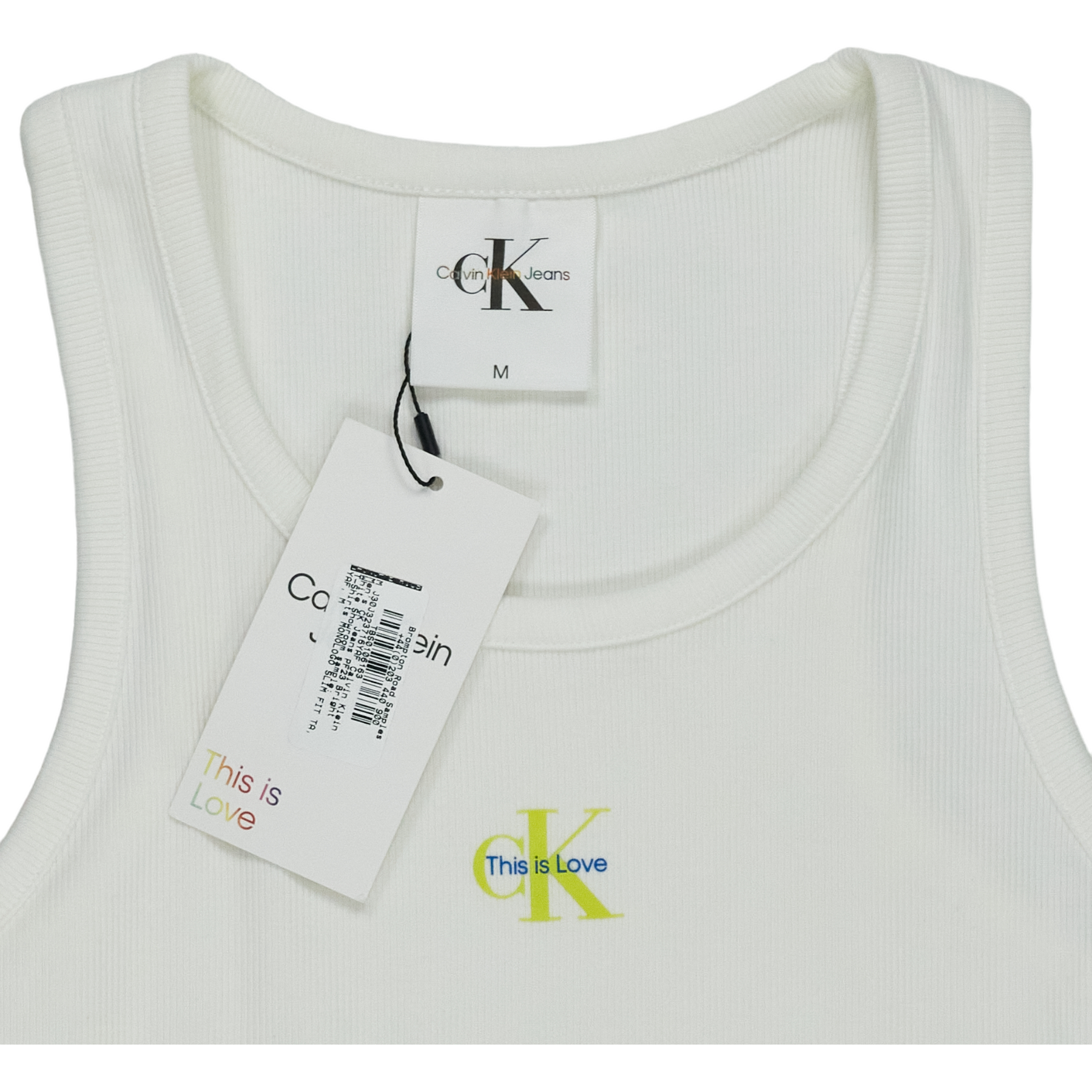 Calvin Klein Jeans White Rib Crop Vest