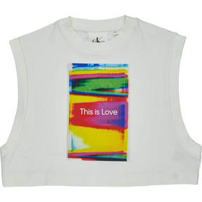 Calvin Klein Jeans White/Rainbow Crop Top