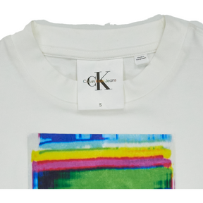 Calvin Klein Jeans White/Rainbow Crop Top