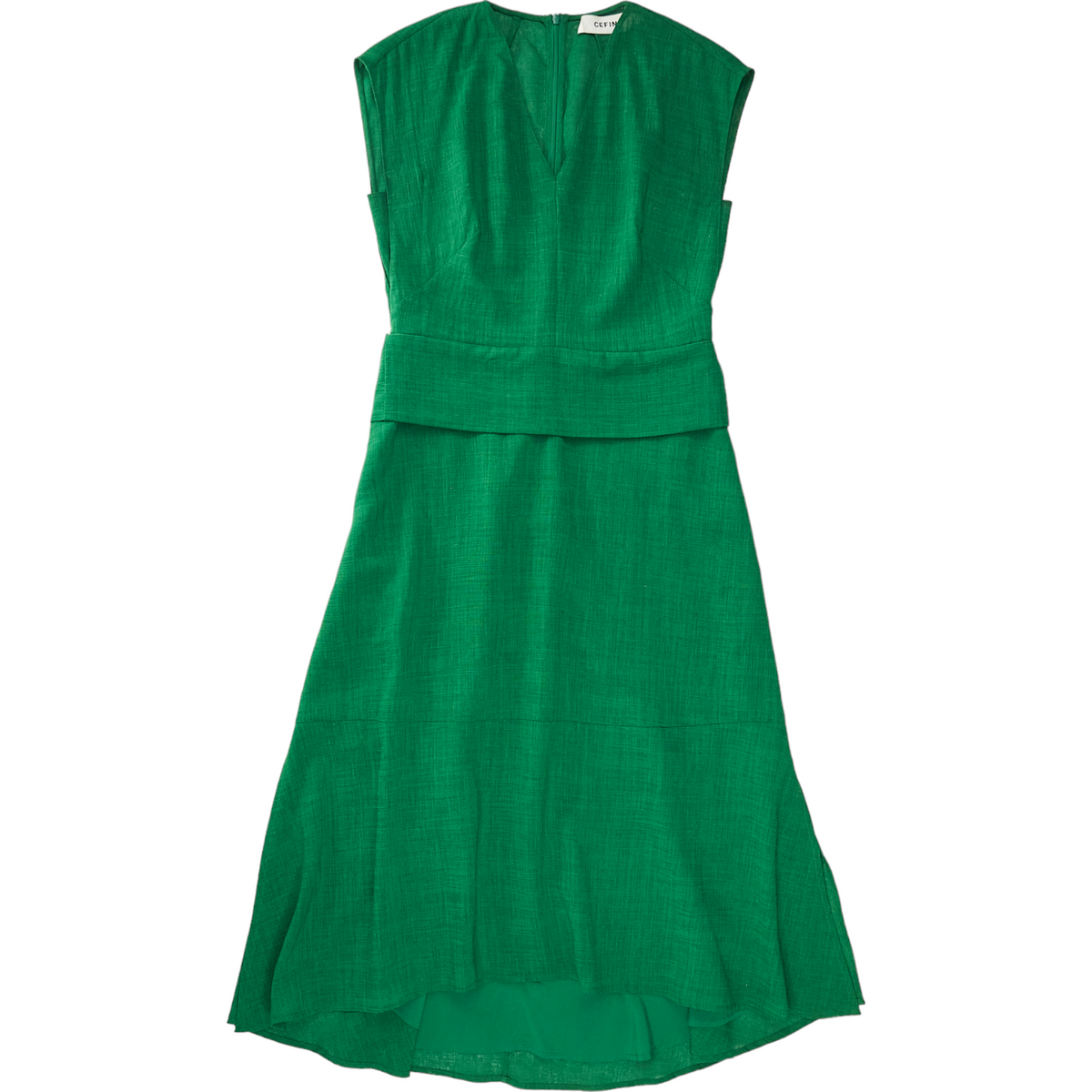 Cefinn Emerald V-Neck Midi Dress