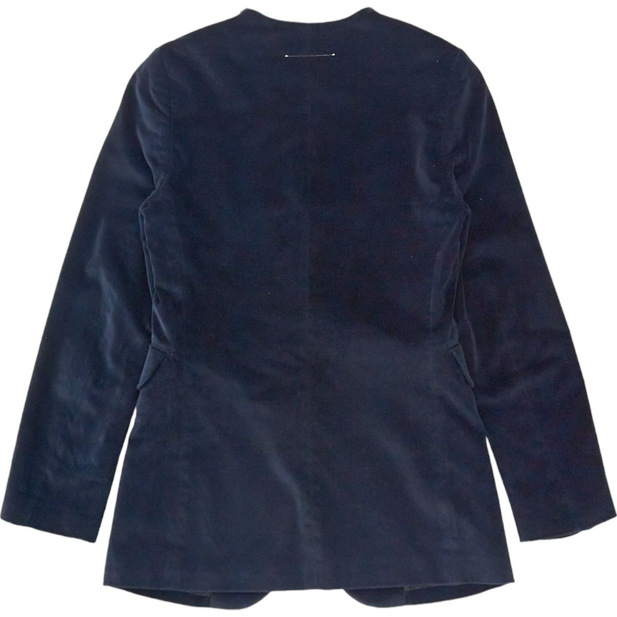 Maison Margiela Navy Velvet Collarless Jacket