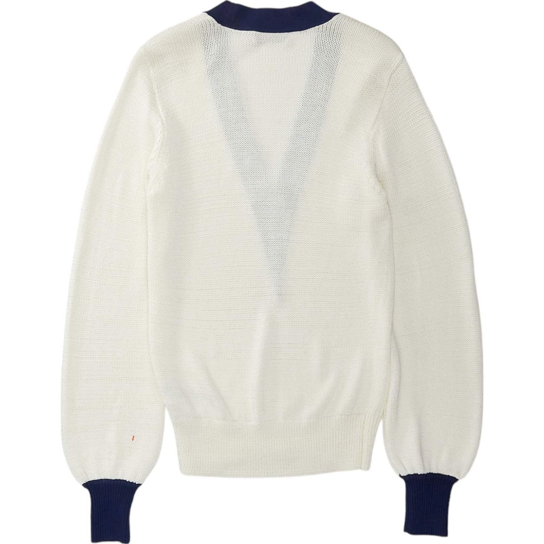 Reiss Cream/Navy V-Neck Knit Jumper