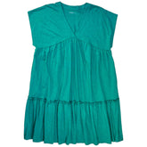 NRBY Green Slub Tiered Dress