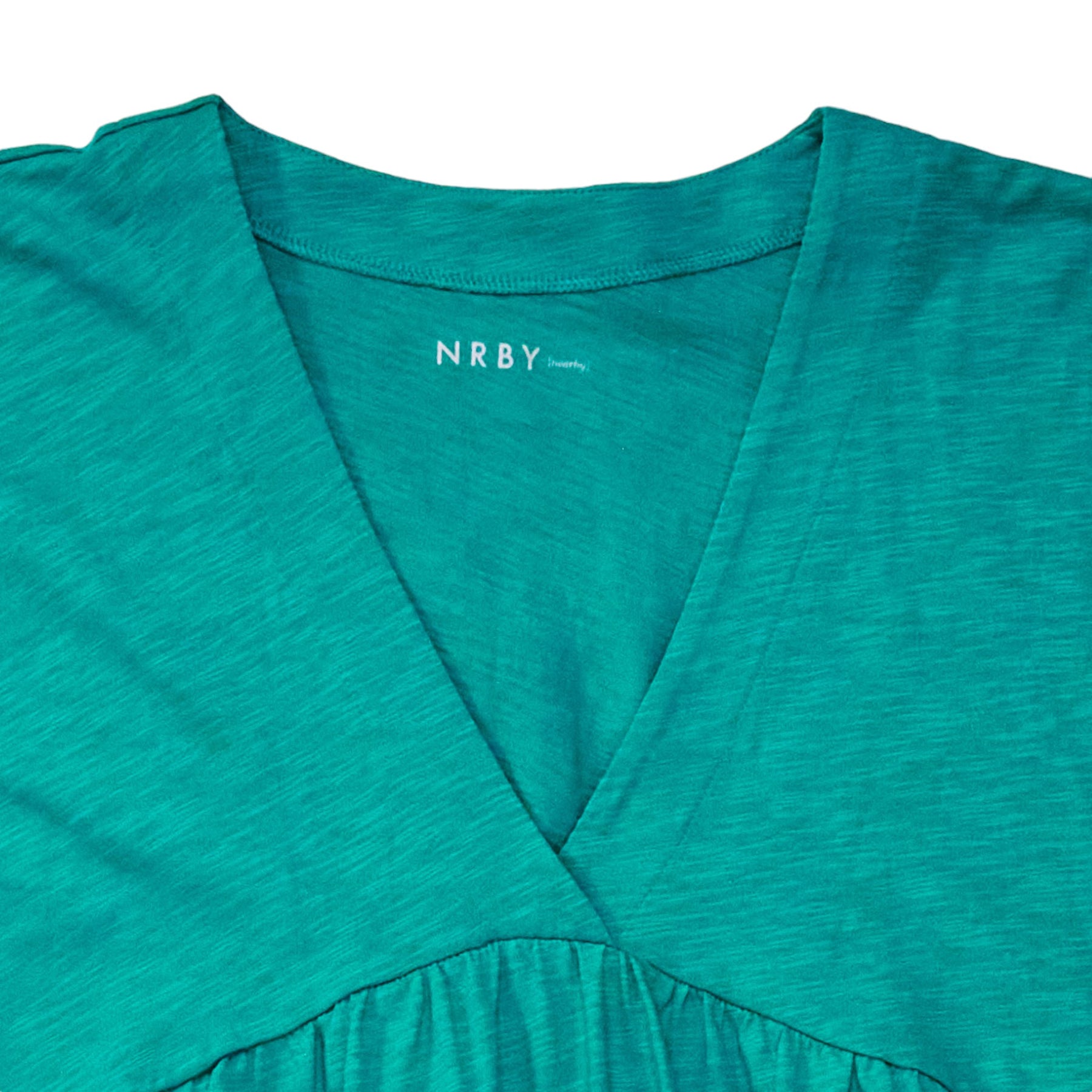 NRBY Green Slub Tiered Dress