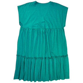 NRBY Green Slub Tiered Dress