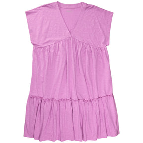 NRBY Pink Slub Tiered Dress