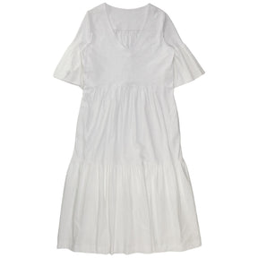 NRBY White Tiered Jersey Dress