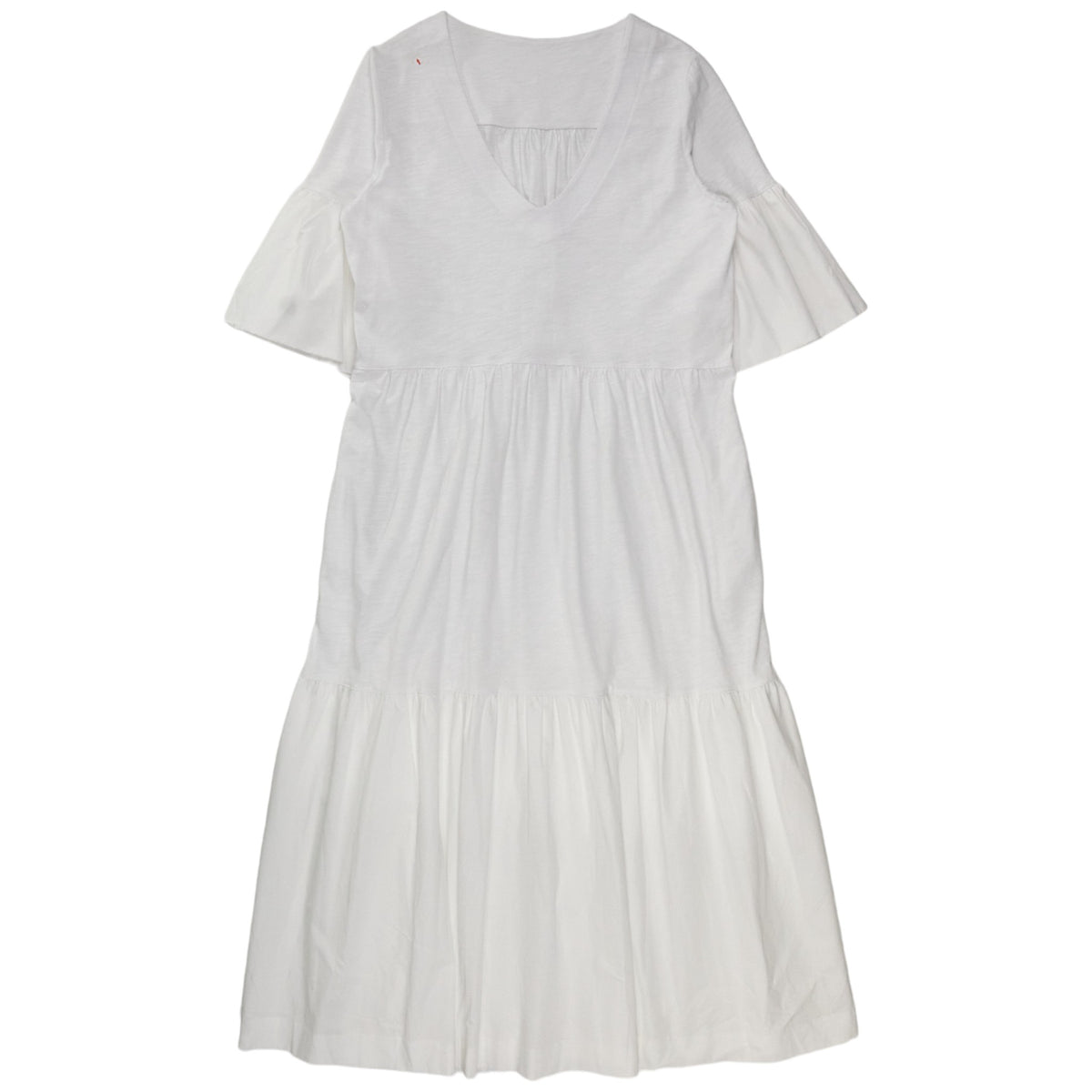 NRBY White Tiered Jersey Dress