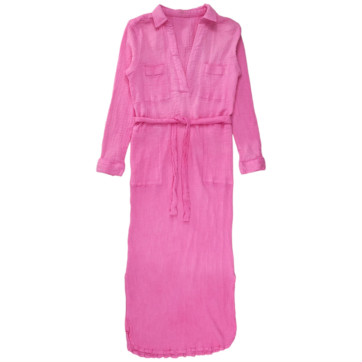 NRBY Pink Crinkle Cotton Dress