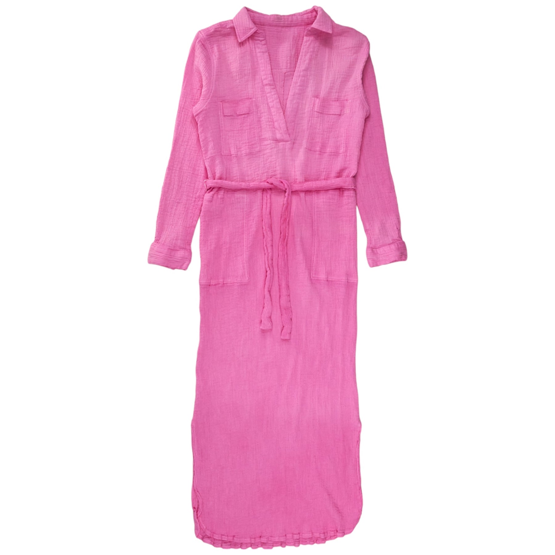 NRBY Pink Crinkle Cotton Dress