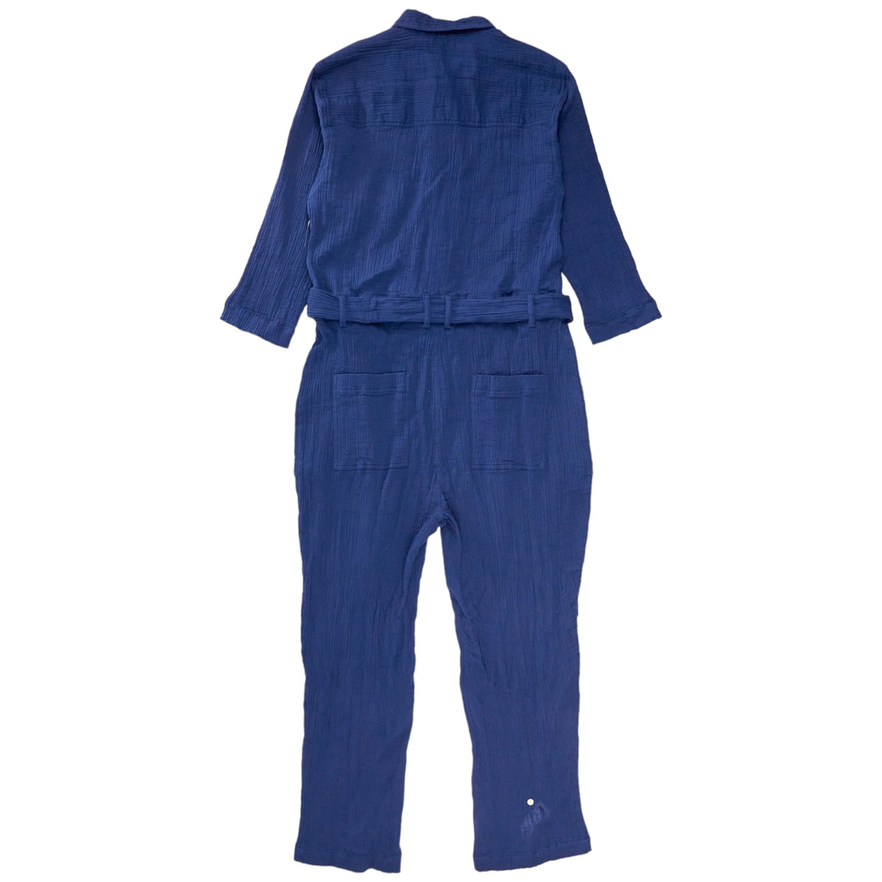 NRBY Blue Crinkle Cotton Jumpsuit