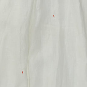 NRBY White Linen Gathered Neck Dress
