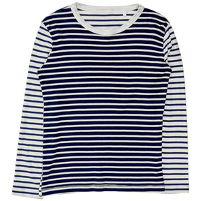 NRBY Navy/White Striped LS Tee